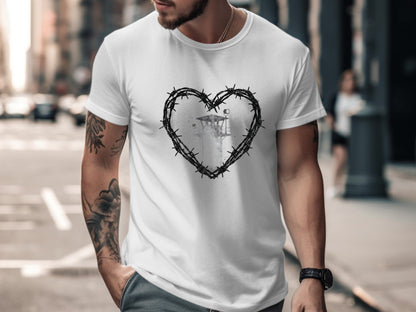 Barbed Wire Heart Prison Watchtower Tee