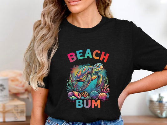 Beach Bum Sea Turtle T-Shirt | Colourful Ocean Graphic Tee