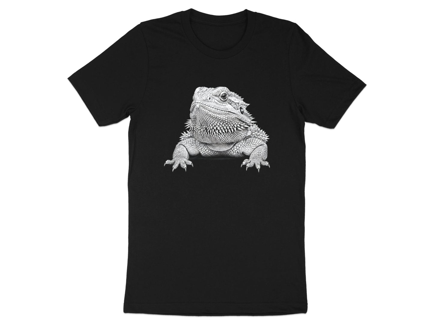 Detailed Bearded Dragon Reptile Pencil Sketch Tee