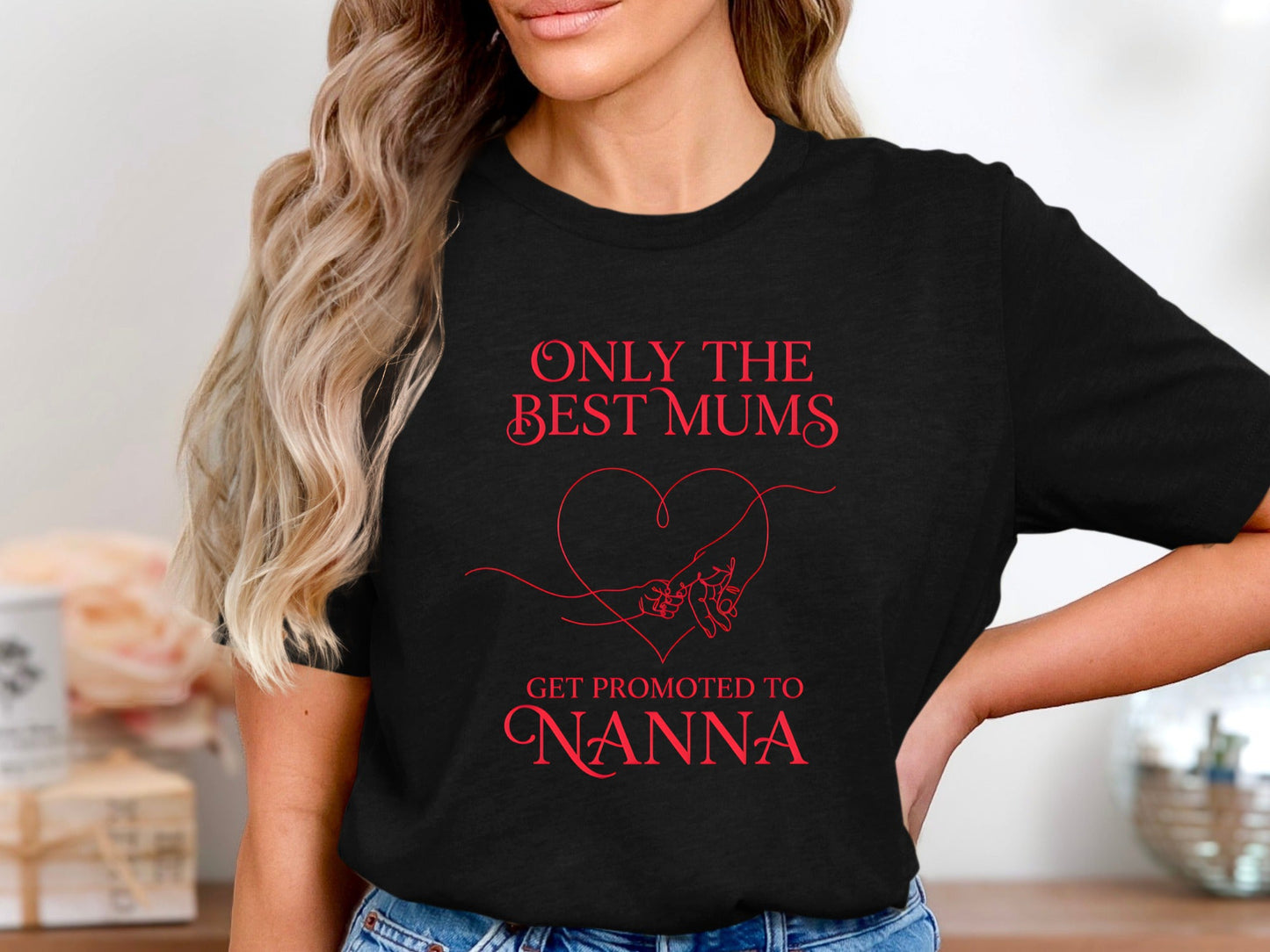 Only The Best Mums Get Promoted To Nanna Tee - Family Heart Shirt