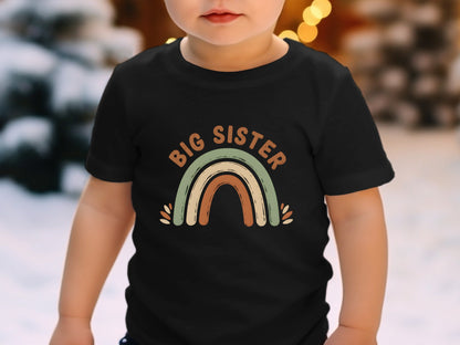 Big Sister Earthy Boho Rainbow Graphic Tee