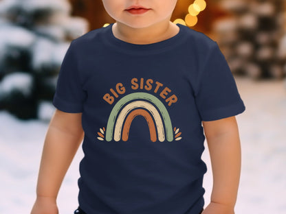 Big Sister Earthy Boho Rainbow Graphic Tee