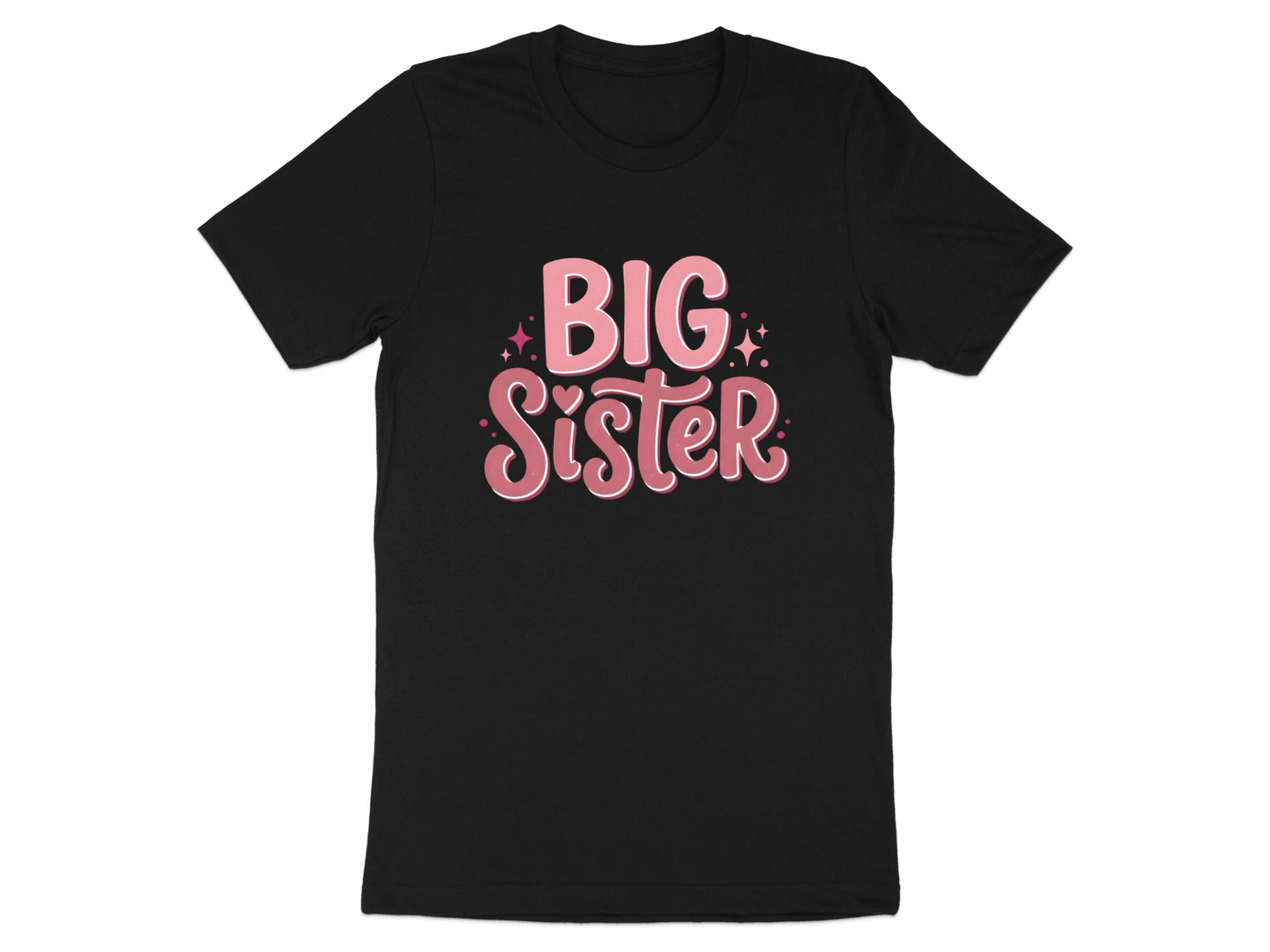 Big Sister Retro Pink Typography Graphic Tee