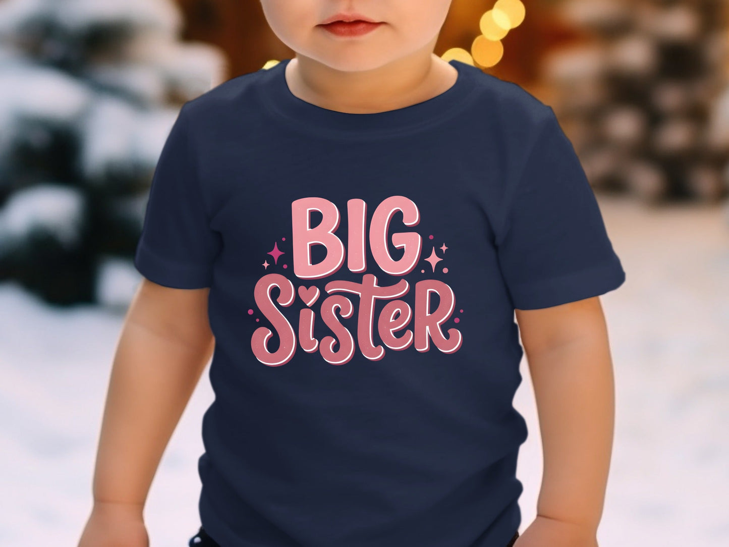 Big Sister Retro Pink Typography Graphic Tee