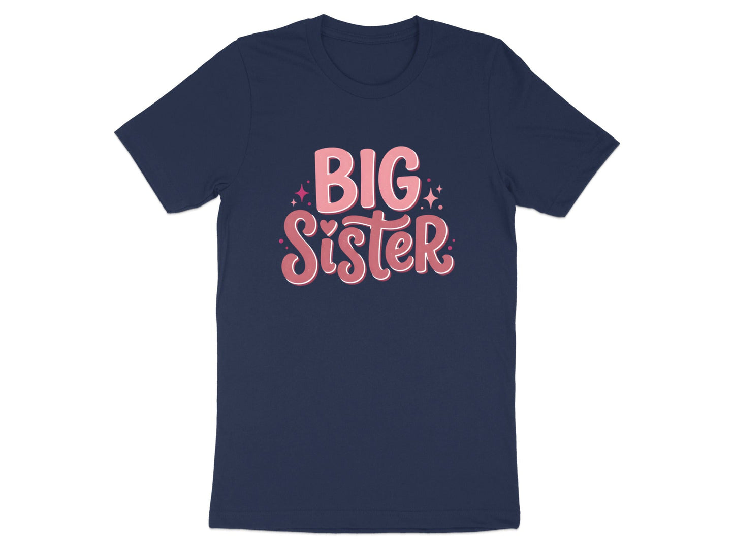 Big Sister Retro Pink Typography Graphic Tee