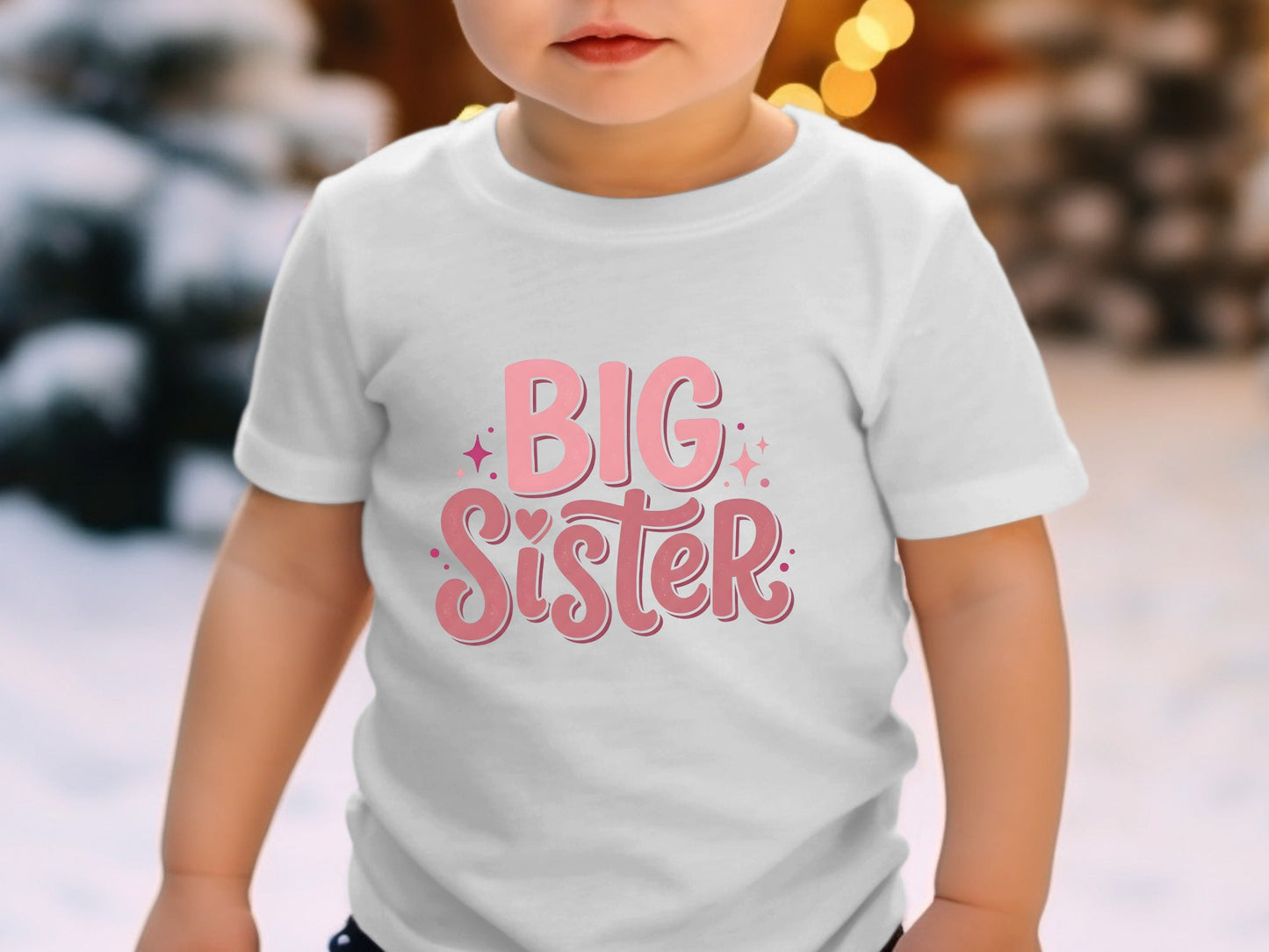 Big Sister Retro Pink Typography Graphic Tee