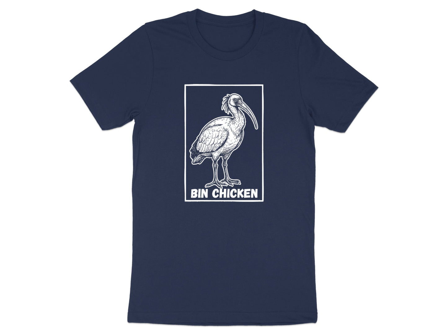 Minimalist Bin Chicken Sketch T-Shirt | Australian Ibis Art