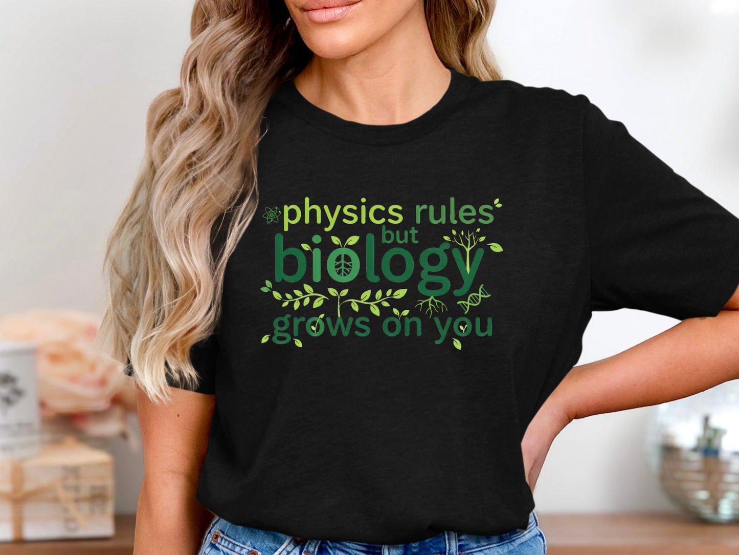 Biology Grows On You T-Shirt - Funny Science Pun Graphic