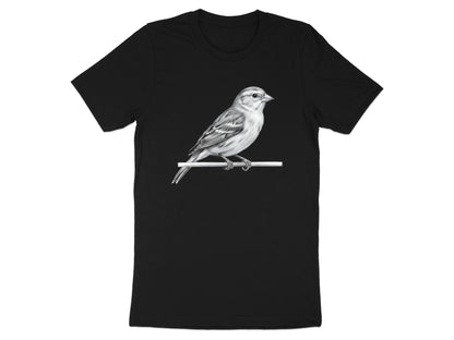 Classic Perched Bird Fine Art Pencil Sketch Tee