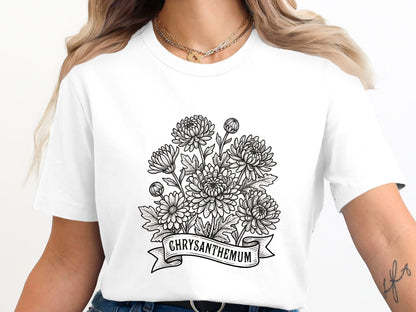 Chrysanthemum Vintage Botanical Sketch Tee