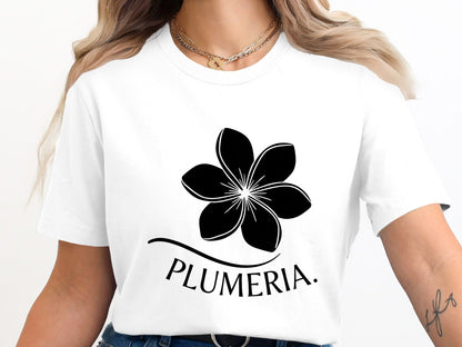 Plumeria Frangipani Silhouette Graphic Tee