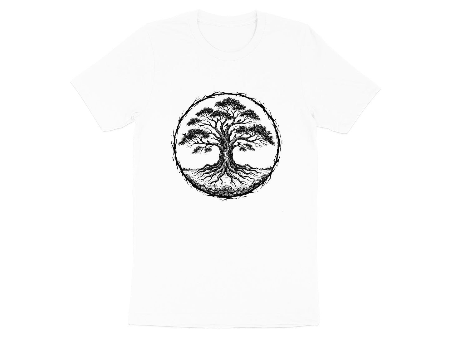 Roots & Branches Art Tree of Life Woodcut T-Shirt