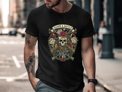 Bloom & Battle Skull & Roses Edgy Tee
