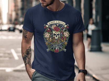 Bloom & Battle Skull & Roses Edgy Tee