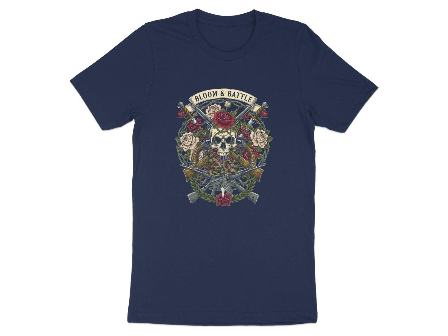 Bloom & Battle Skull & Roses Edgy Tee
