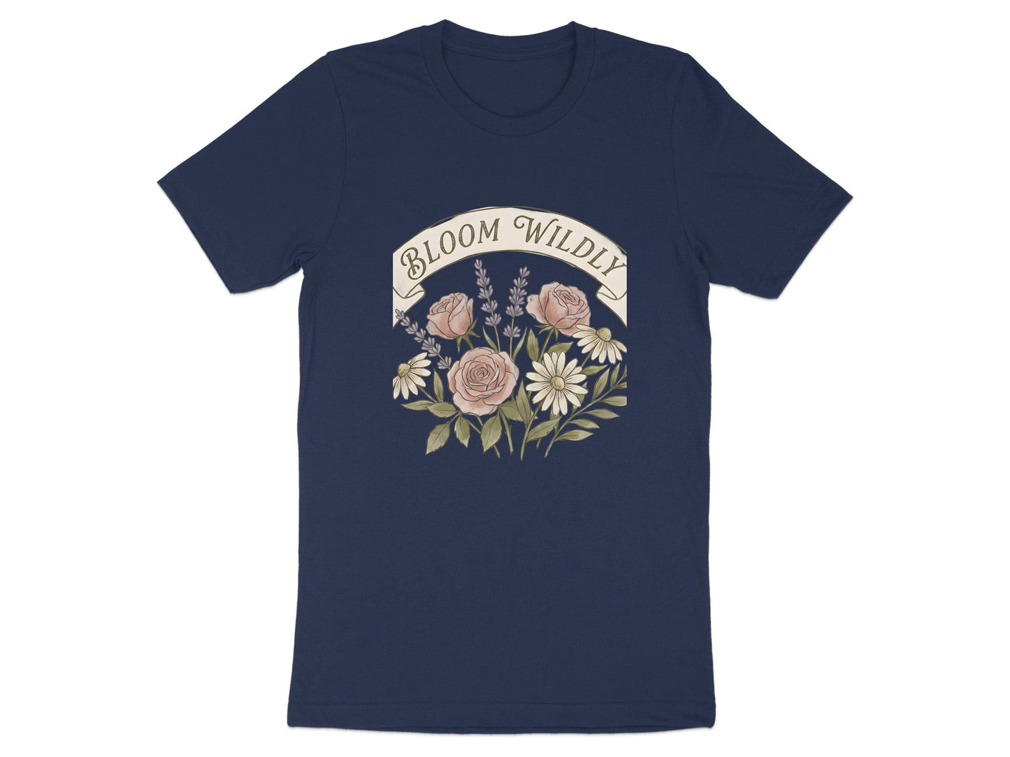 Bloom Wildly Floral Banner Graphic T-Shirt