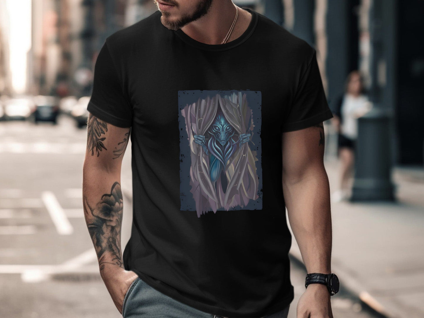 Sci-Fi Alien Creature Through the Veil T-Shirt
