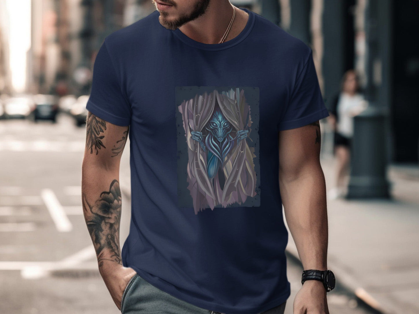 Sci-Fi Alien Creature Through the Veil T-Shirt