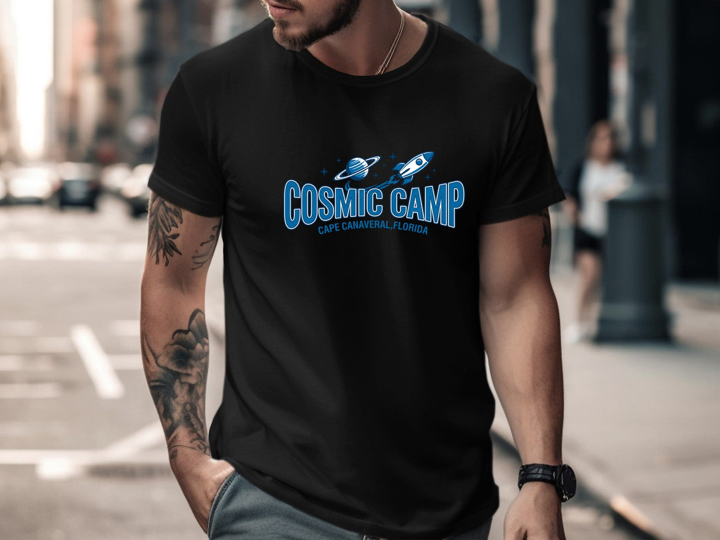 Cosmic Camp Cape Canaveral Retro Space T-Shirt