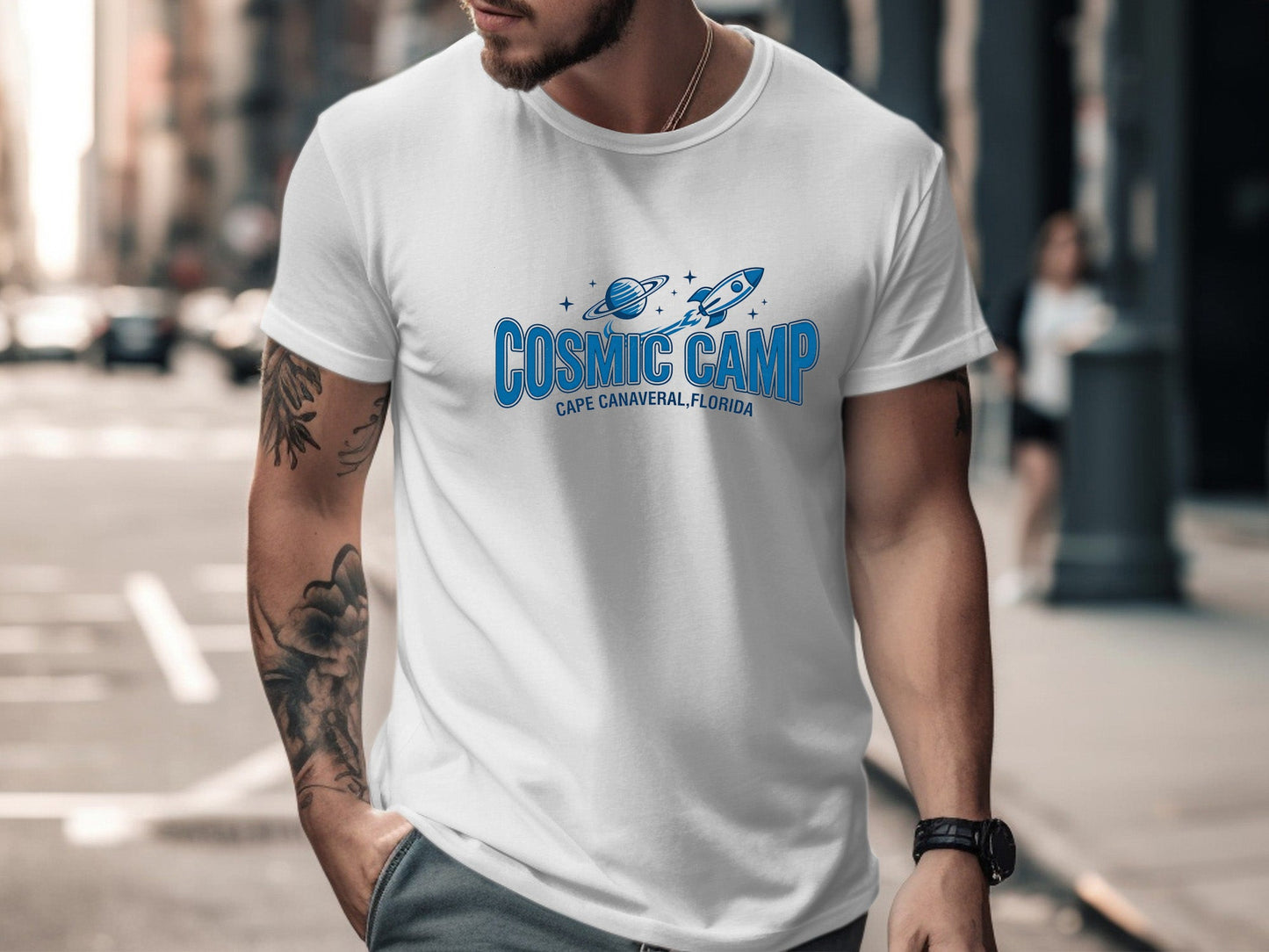 Cosmic Camp Cape Canaveral Retro Space T-Shirt