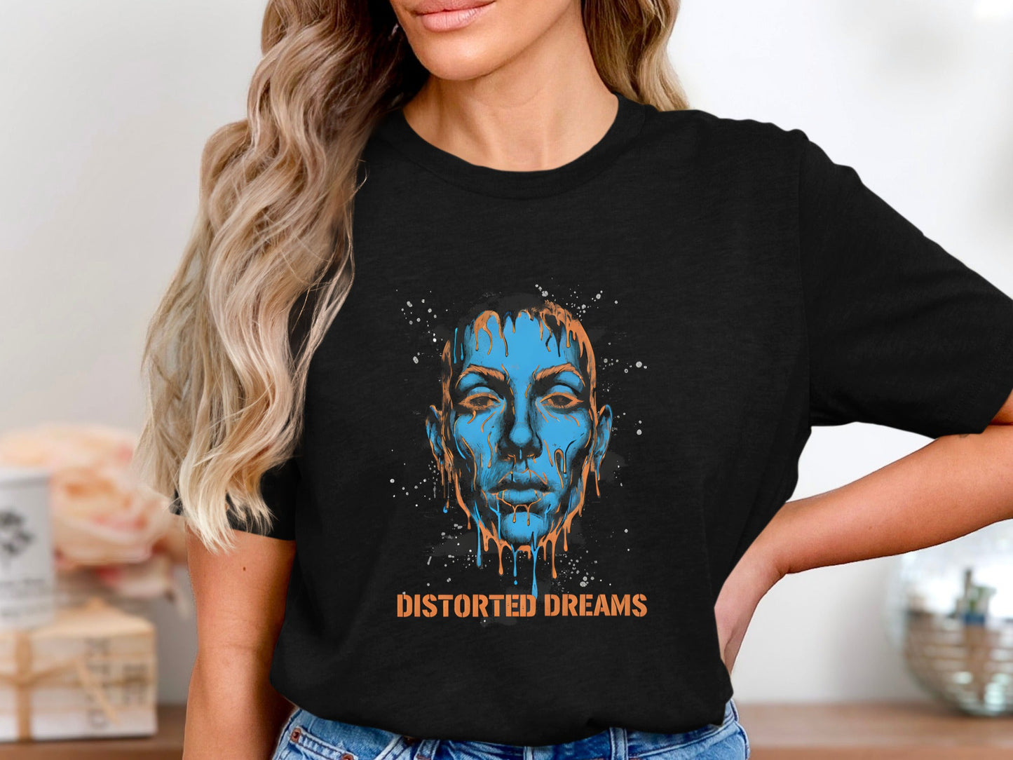 Distorted Dreams Surrealist Portrait Tee
