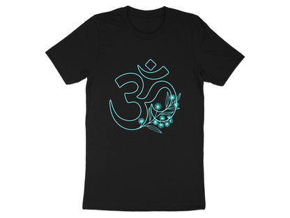 Blue Floral Om Symbol T-Shirt