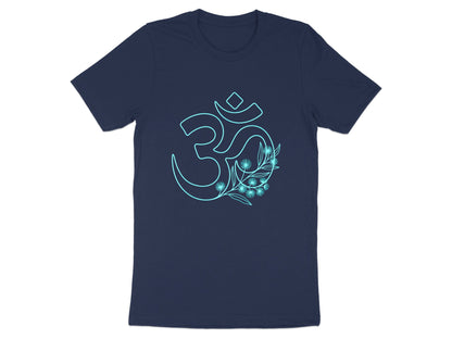 Blue Floral Om Symbol T-Shirt