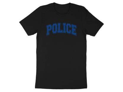 Classic Blue Police Varsity T-Shirt - Police Dept Tee