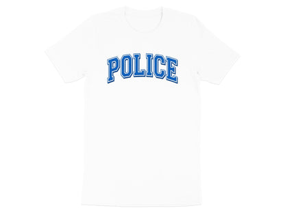 Classic Blue Police Varsity T-Shirt - Police Dept Tee