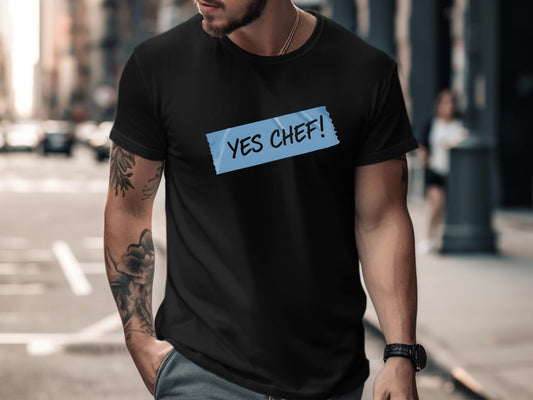 Yes Chef! Blue Painters Tape T-Shirt - Professional Kitchen Tee