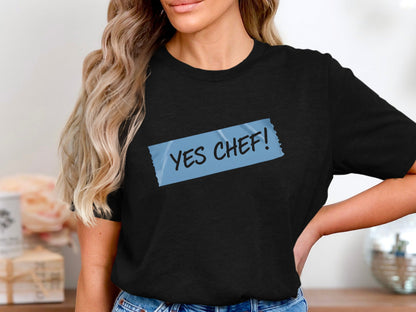 Yes Chef! Blue Painters Tape T-Shirt - Professional Kitchen Tee