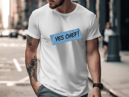 Yes Chef! Blue Painters Tape T-Shirt - Professional Kitchen Tee