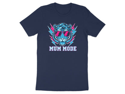 Blue Tiger Mum Mode Retro Tee - Neon Synthwave Streetwear