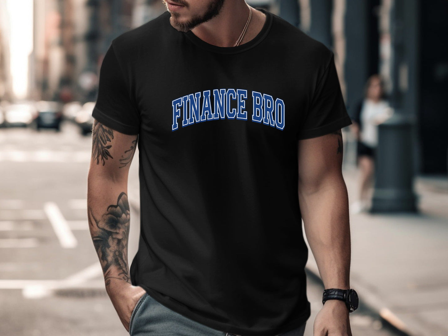 Finance Bro Varsity Logo T-Shirt - Blue &  Collegiate Tee
