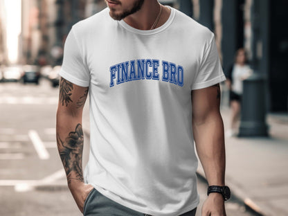 Finance Bro Varsity Logo T-Shirt - Blue &  Collegiate Tee
