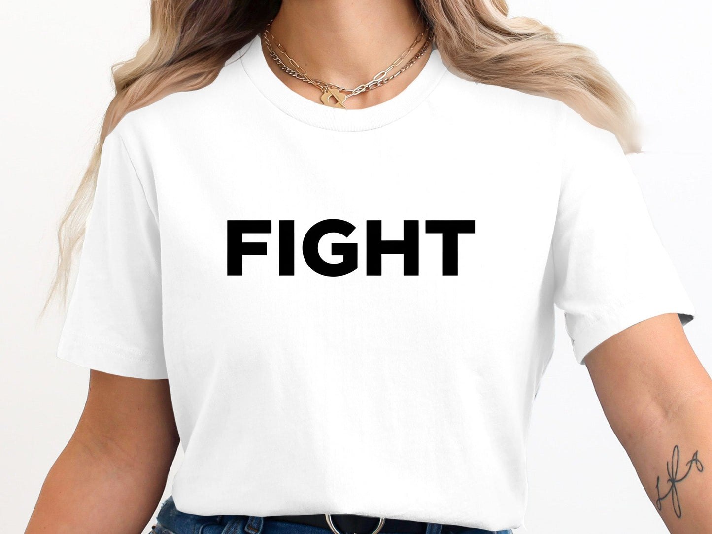FIGHT Bold Block Text T-Shirt- Cancer Fighter Tee
