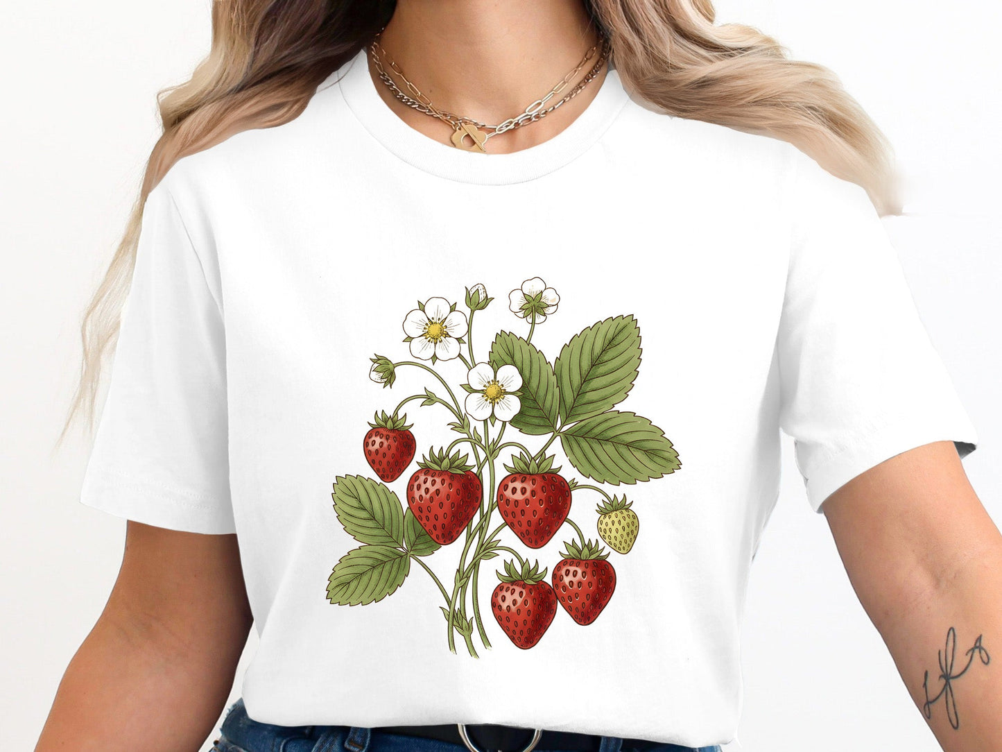 Vintage Botanical Strawberry Bush Graphic T-Shirt