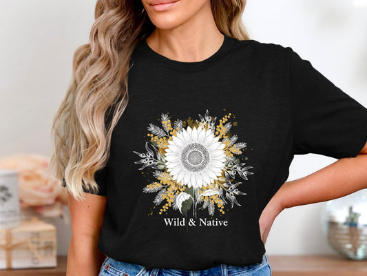 Wild & Native White Sunflower T-Shirt