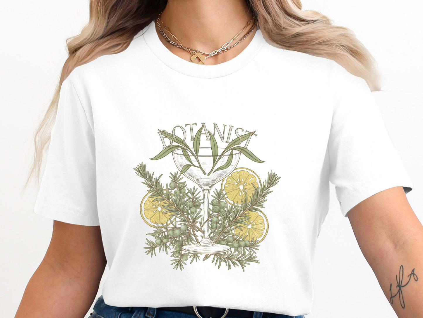 Botanist Cocktail Botanical Illustration T-Shirt
