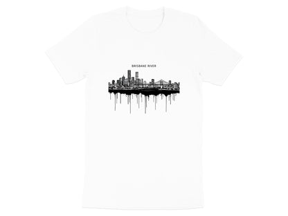 Brisbane River Skyline Drip Art T-Shirt | Urban Aussie Fashion