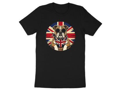 Cool British Bulldog Sunglasses T-Shirt - Retro Style