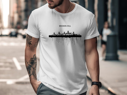 Broken Hill Mining Landscape T-Shirt - Drip Art Design | Outback Apparel