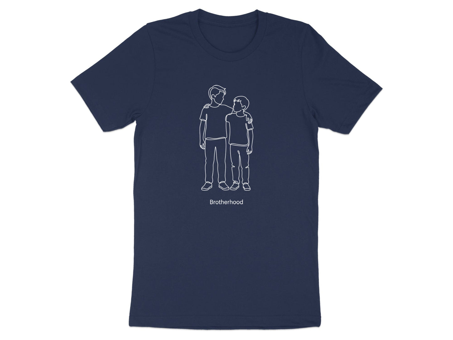 Minimalist Brotherhood Continuous Line Art Tee