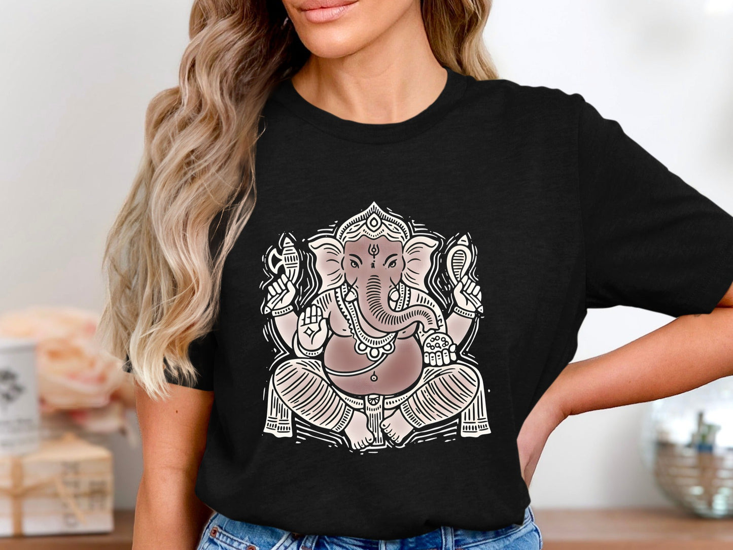 Classic Ganesha Illustration Graphic T-Shirt