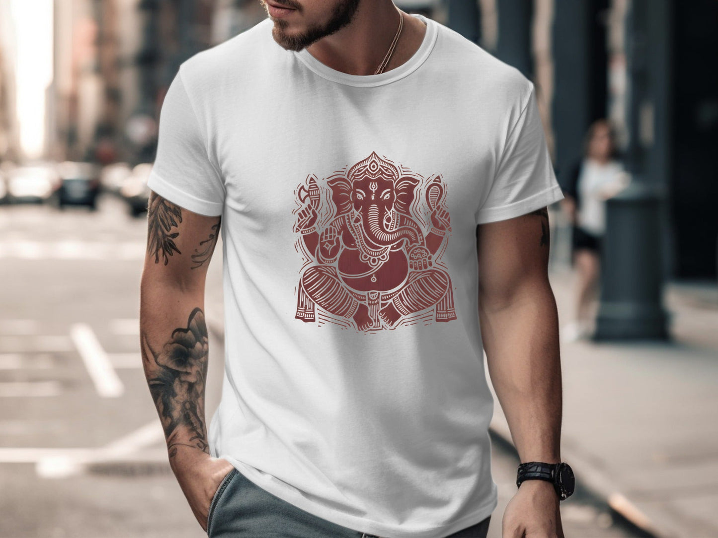 Classic Ganesha Illustration Graphic T-Shirt