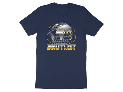 Brutlist Global Tech Logo T-Shirt - Retro Chrome Graphic Tee