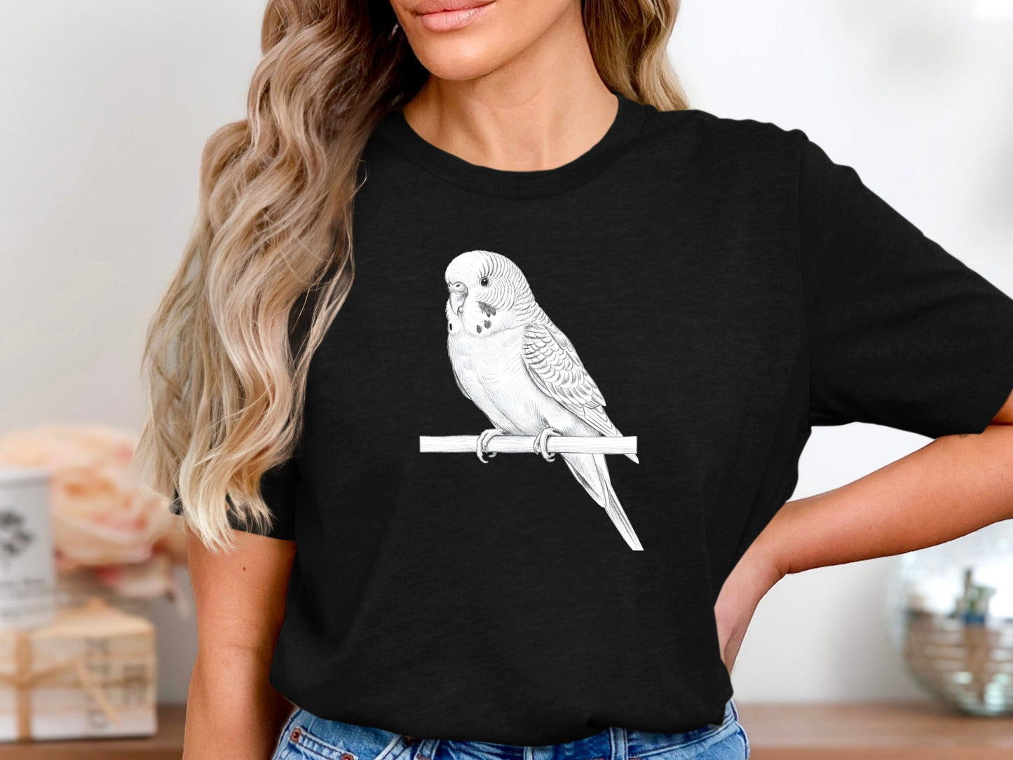 Australian Budgerigar Budgie Pencil Sketch Tee