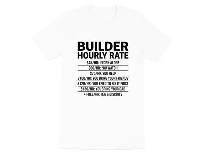 Builder Hourly Rate Funny T-Shirt - Tradie Price List Tee