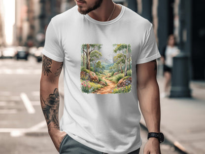 Aussie Bushland Trail Watercolor Graphic T-Shirt