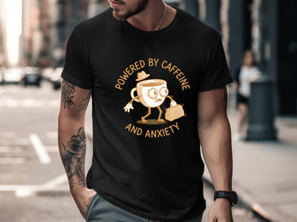 Fuelled by Caffeine and Anxiety T-Shirt - Marketer Lifestyle Tee
